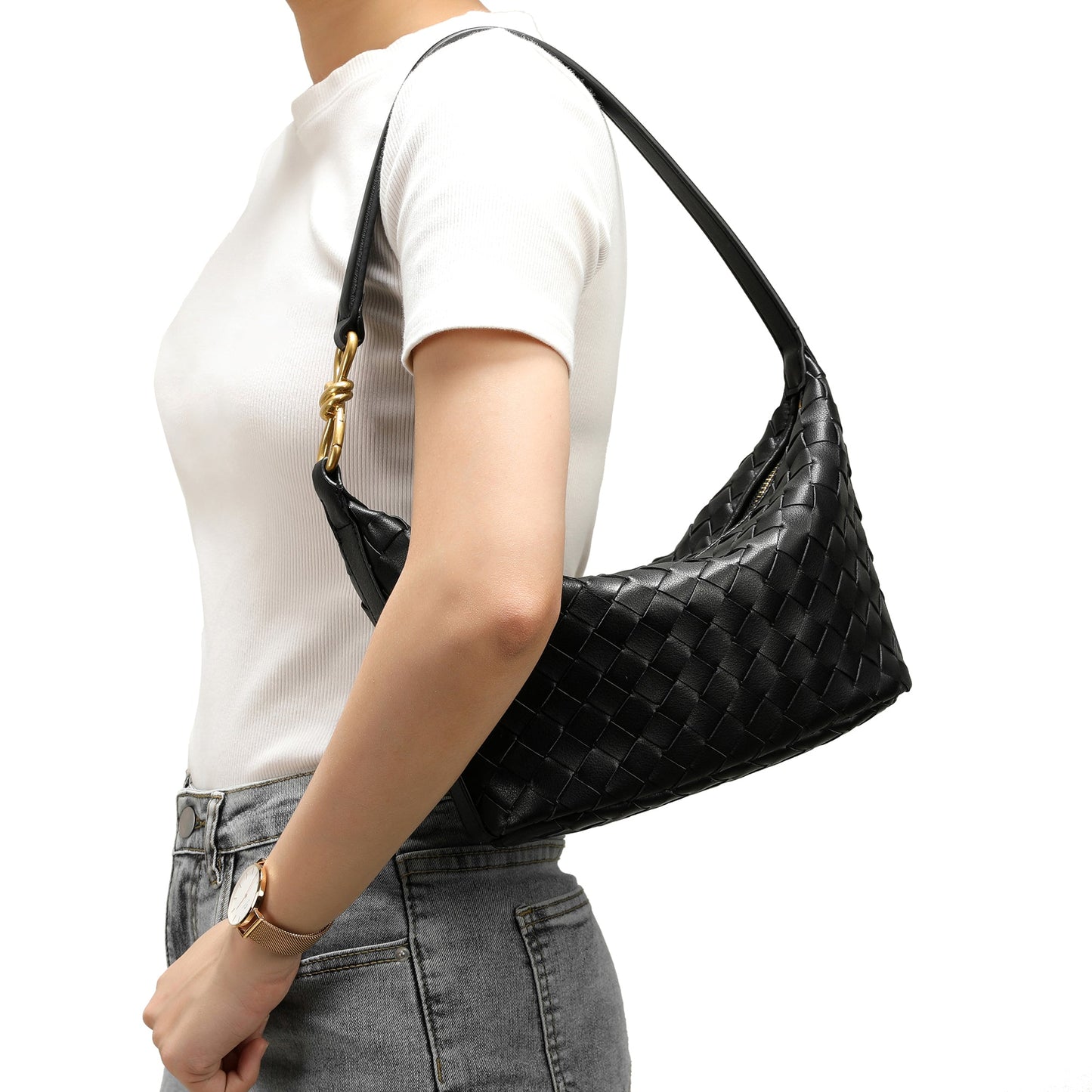 Woven Leather Hobo/ Shoulder Bag