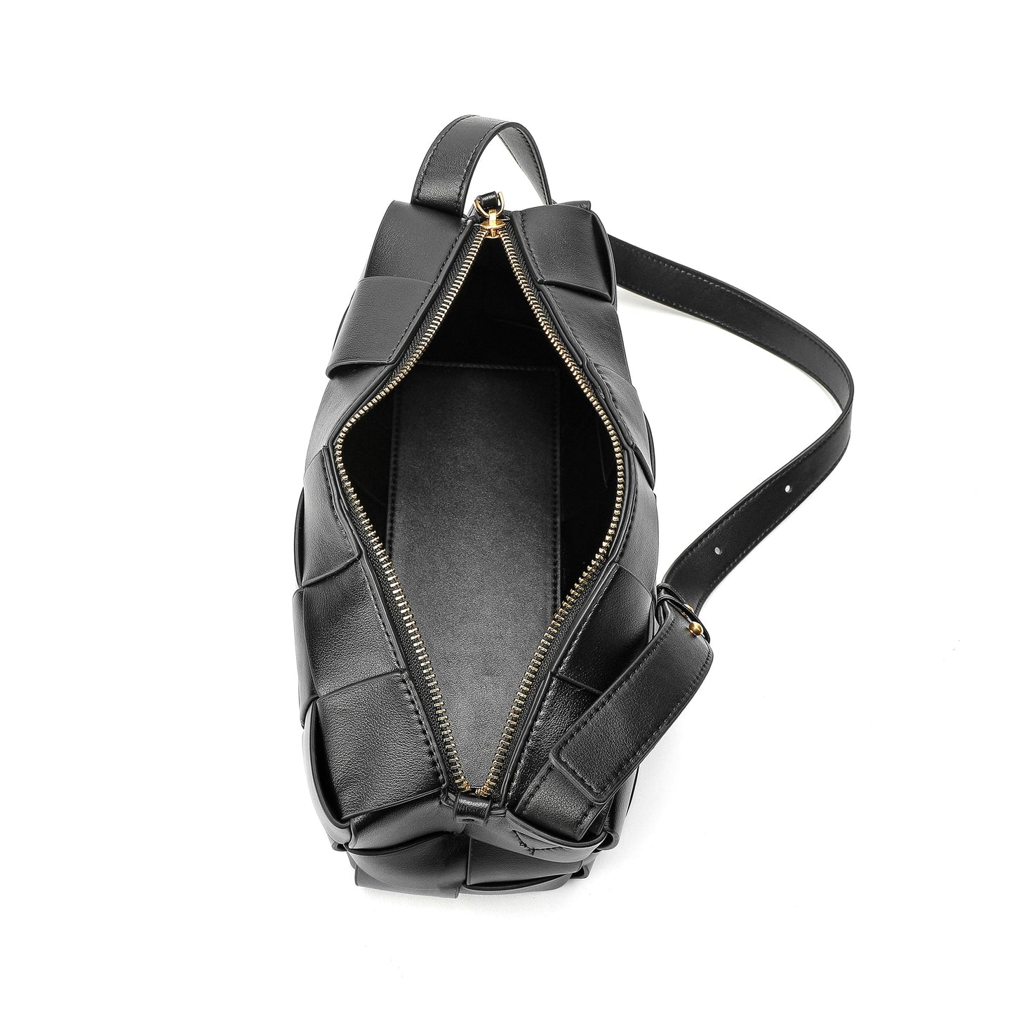 Smooth Woven Leather Hobo/Shoulder
