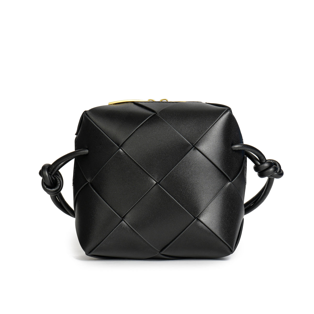 Smooth Woven Leather Crossbody Bag