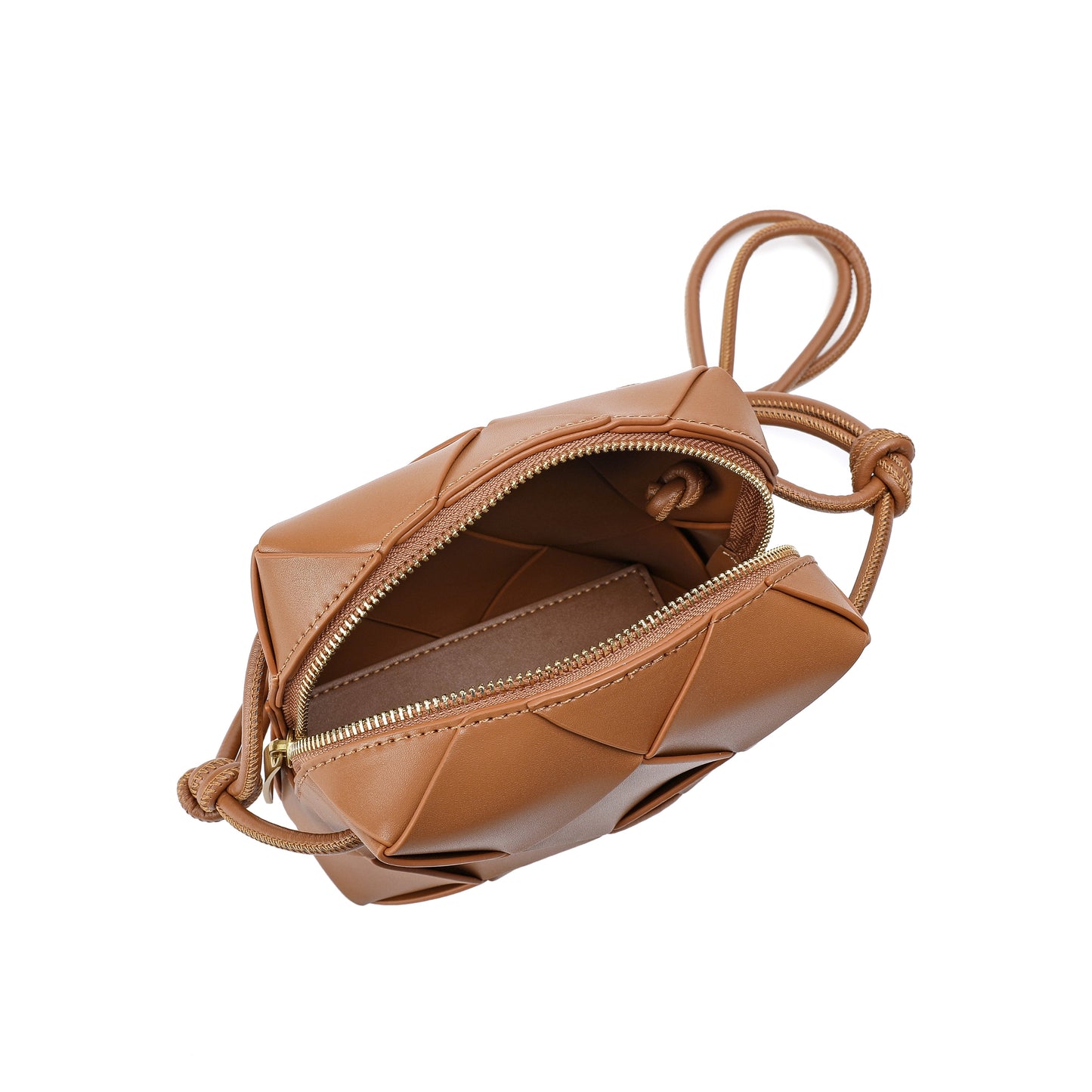 Smooth Woven Leather Crossbody Bag