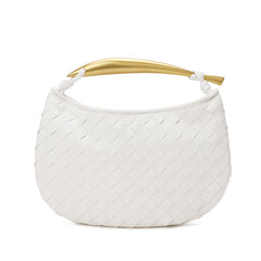 Woven Leather Top-Handle Bag/Clutch