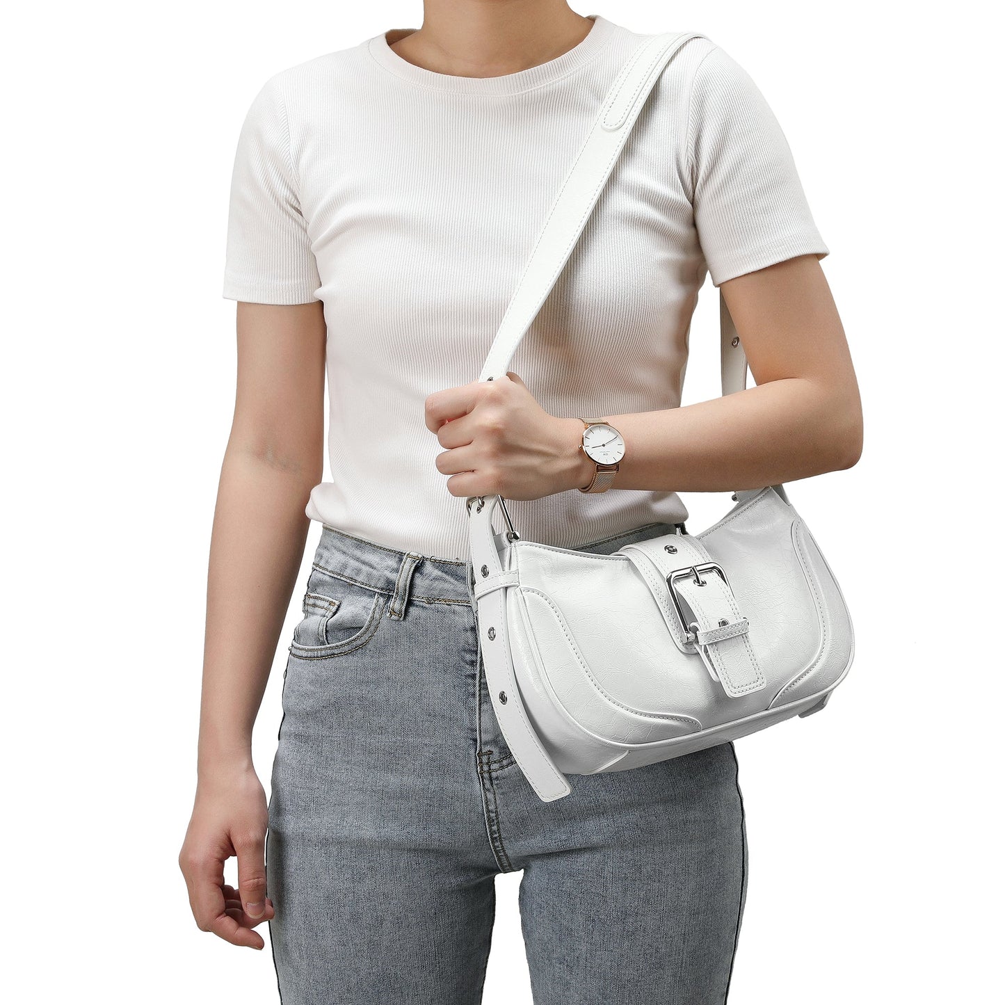 Cracked Leather Crossbody/Shoulder Bag