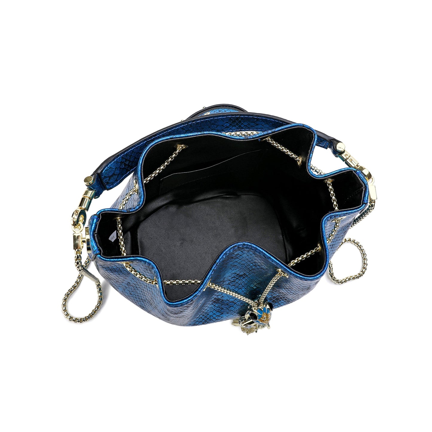 Snake Pattern Leather Drawstring/ Shoulder Bag