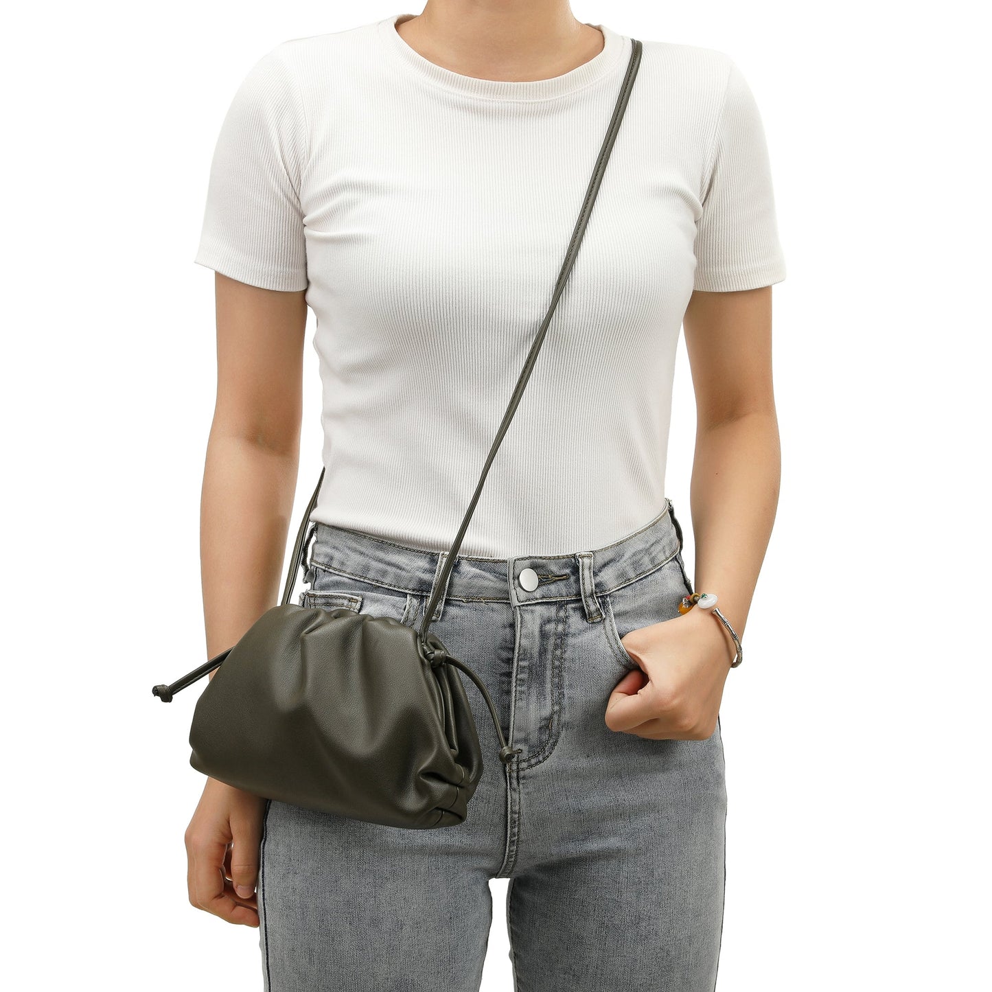 Smooth Leather Pouch/Shoulder Bag
