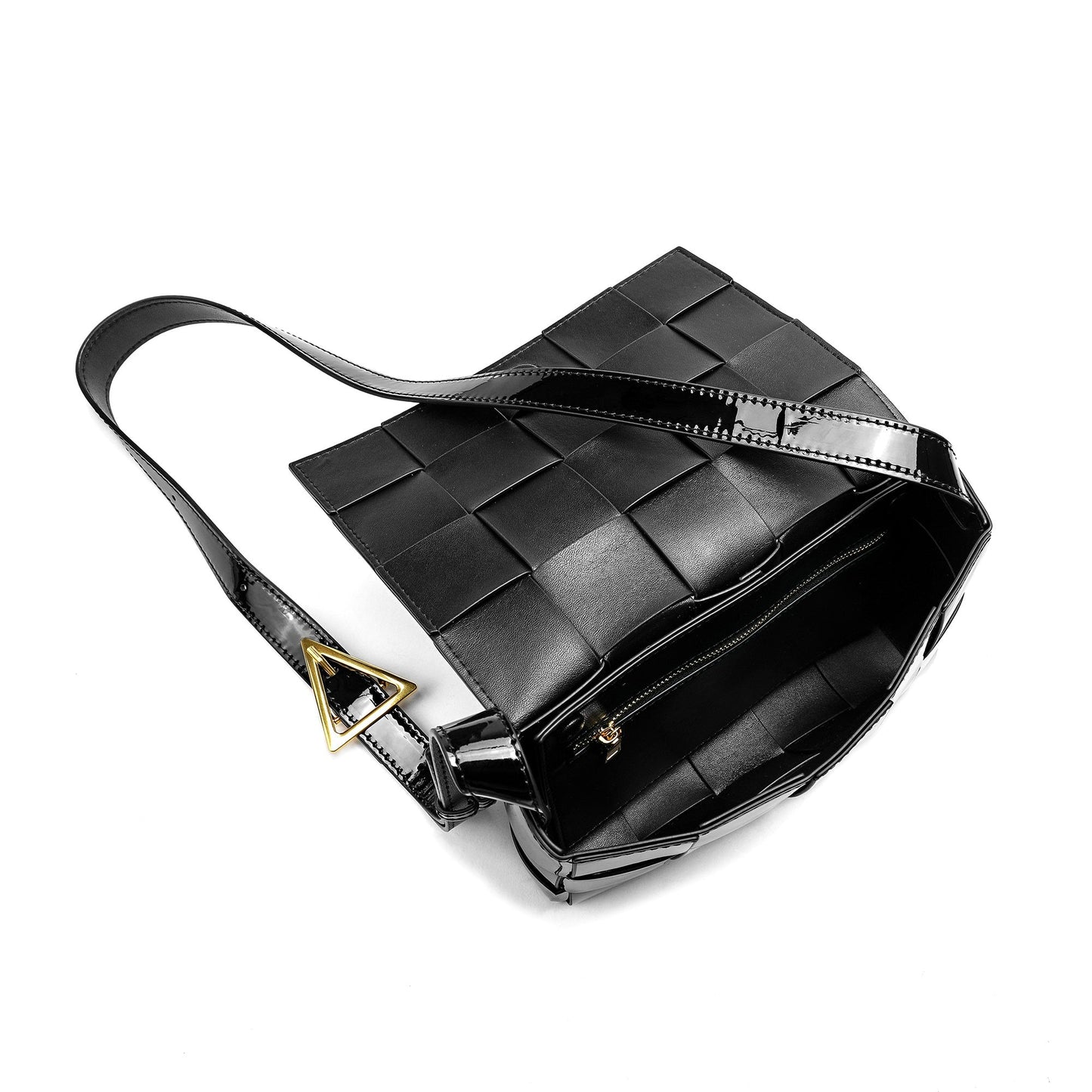 Patent Leather Woven Crossbody