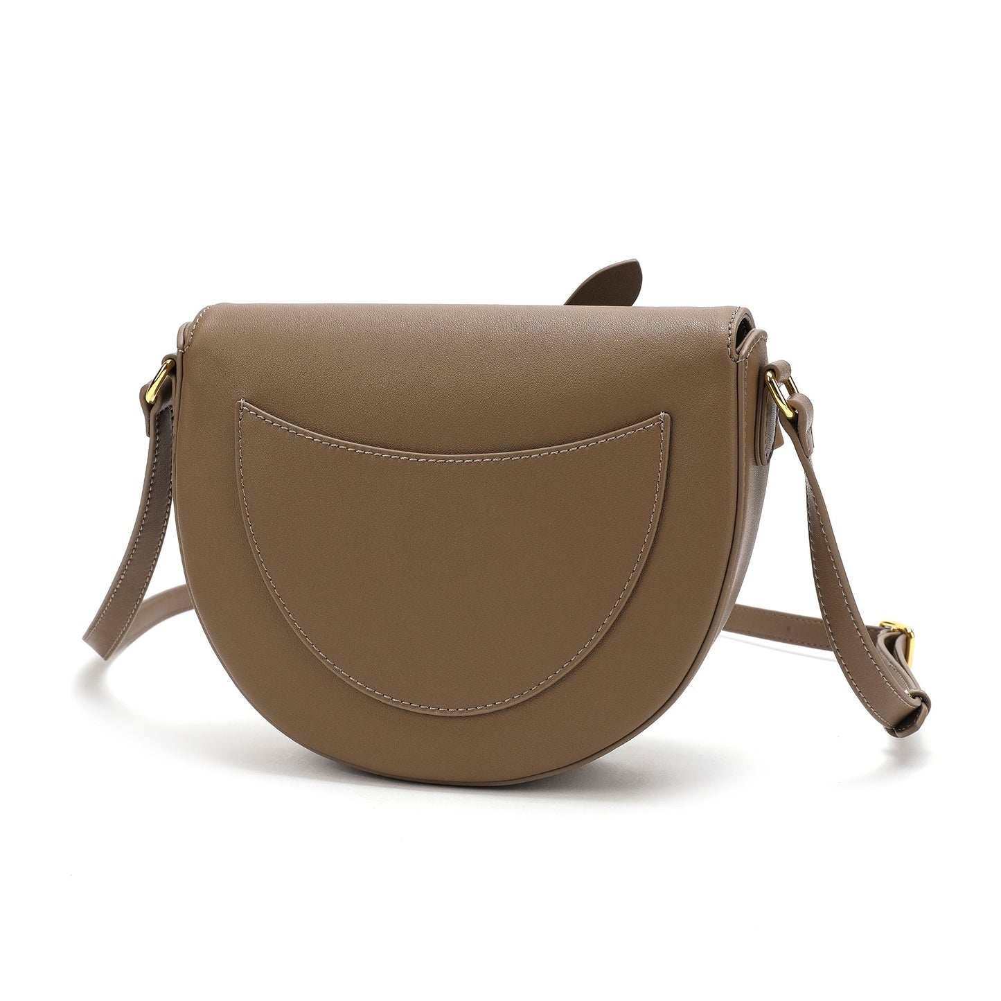 Front Bow Smooth Leather Shoulder Bag