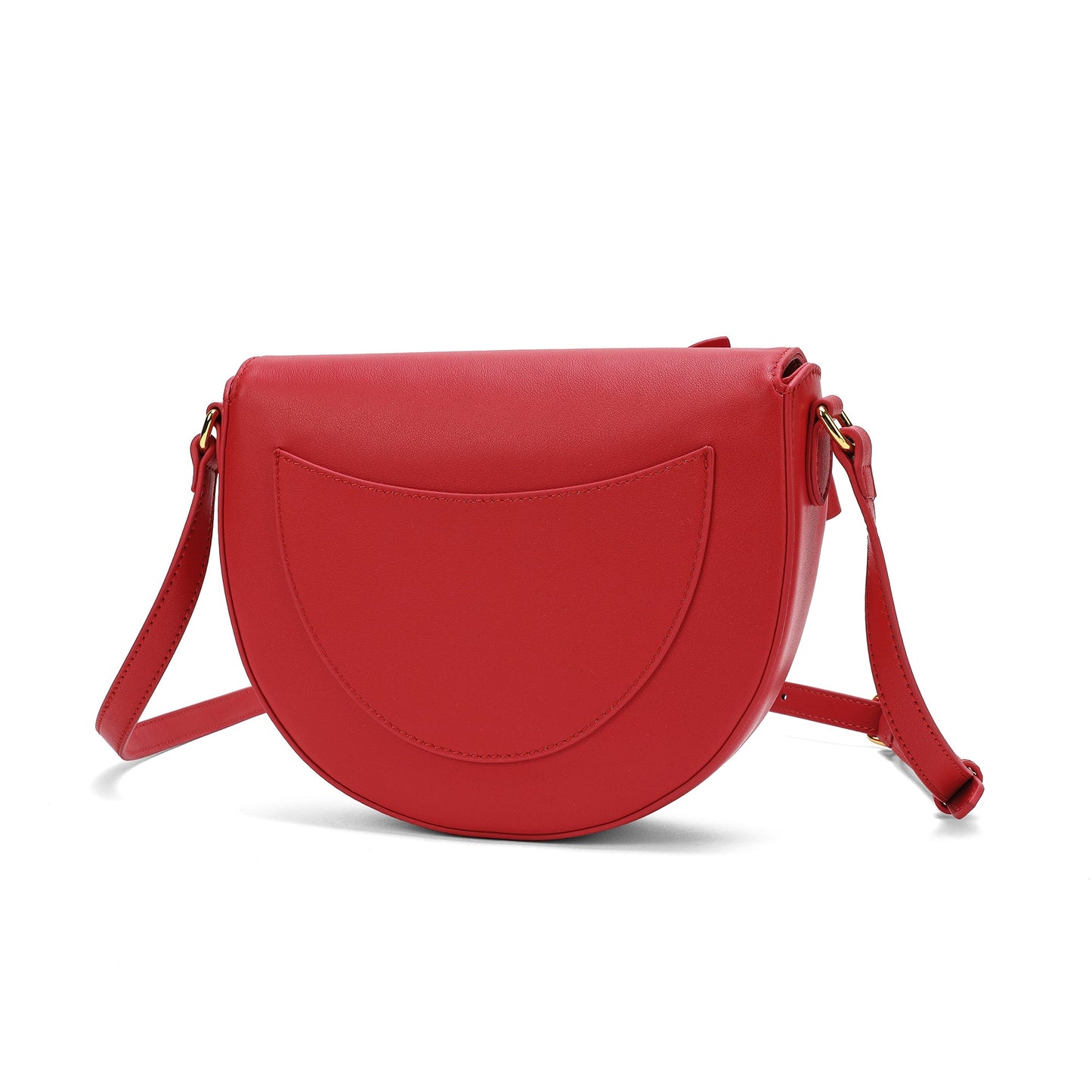 Front Bow Smooth Leather Shoulder Bag