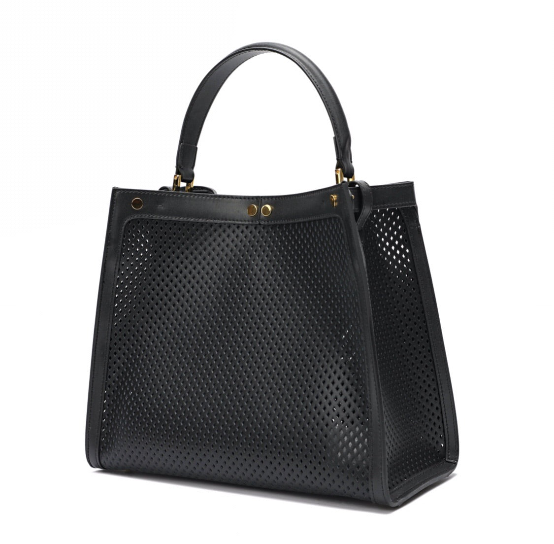 Full-grain Smooth Leather Perforated Tote
