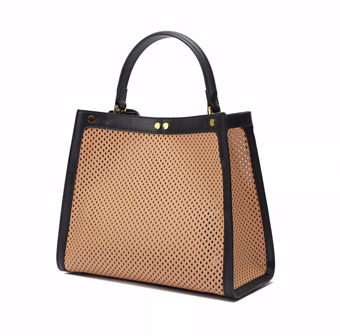 Full-grain Smooth Leather Perforated Tote